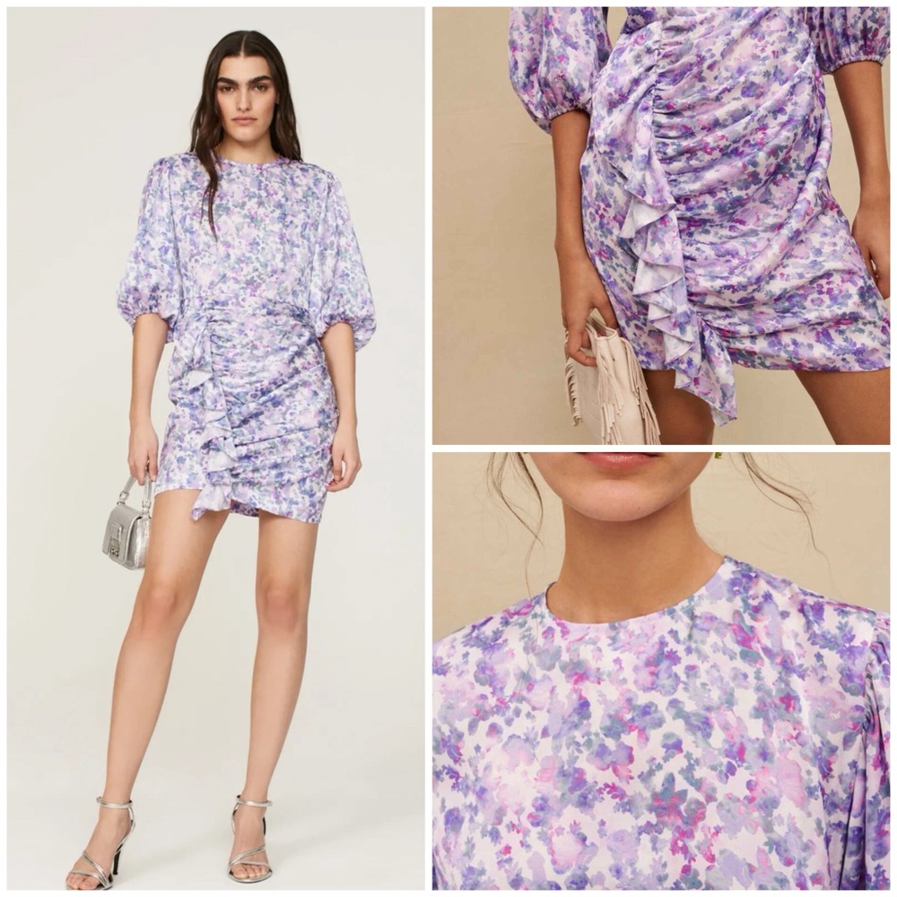 Maje ~ Ruvard Floral draped short dress
